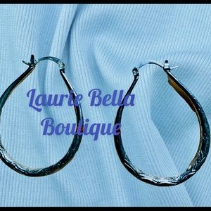 Silver Long Hoop Earrings